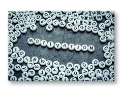 Индустриска слика на платно со мотив Motivation, мотивациски цитат во бело-сиво нијанси, инспиративна атмосфера, погоден за канцеларија | Мотивациска слика за ѕид Motivation – главна