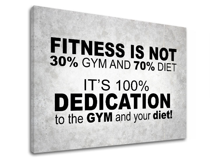 Модерна слика на платно со мотив Fitness is not, мотивациски цитат, природа во бело-сиво нијанси, погоден за работна соба | Мотивациска слика за ѕид Fitness is not – производ