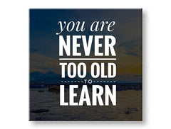 Модерна слика на платно со мотив You are never too old, океан, планини, небо, плажа во бело нијанси, природа и мудрост, погоден за канцеларија – главна