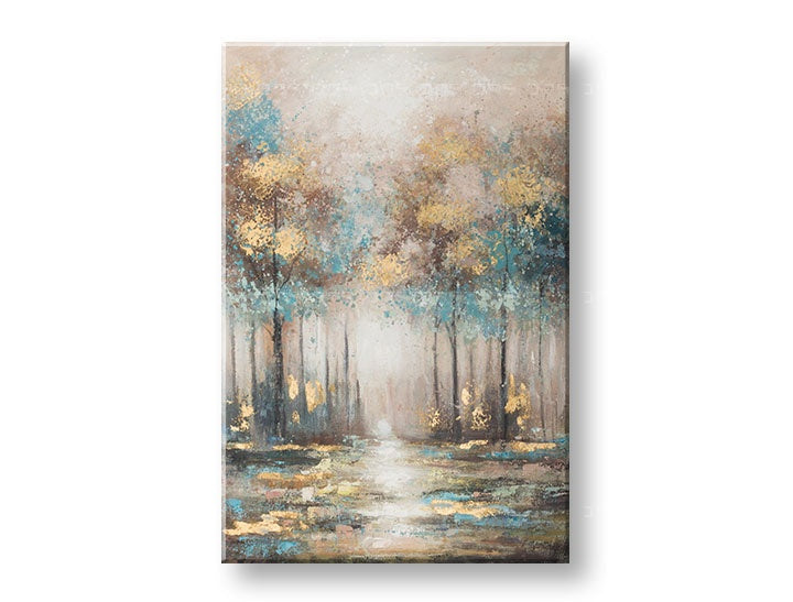 Рачно насликана слика ДРВЈА 80x120 cm од Papilora, совршена за модерен домашен декор и додавање природна убавина во просторот.