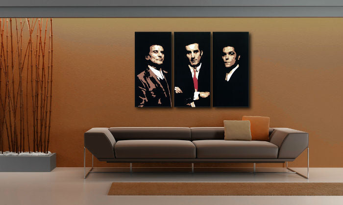 Рачно насликана слика на платно со мотив Goodfellas во црно-бело нијанси, сила и моќ и филмски свет | Рачно насликана POP Art слика Goodfellas – главна