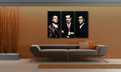 Рачно насликана слика на платно со мотив Goodfellas во црно-бело нијанси, сила и моќ и филмски свет | Рачно насликана POP Art слика Goodfellas – главна