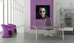 Рачно насликана слика на платно со мотив JOKER во црно нијанси, филмски свет | Рачно насликана POP Art слика JOKER – главна