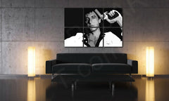 Поп арт слика на платно со мотив Scarface - AL PACINO, природа во бело-црно нијанси закачена во ентериер на дневна соба, филмски свет и градски живот – ентериер
