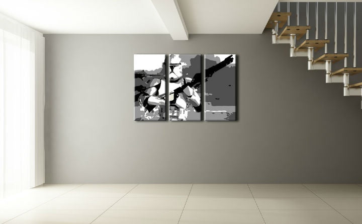 Поп арт слика со мотив STAR WARS, природа во сиво нијанси | Рачно насликана POP Art слика STAR WARS, носталгија – преглед