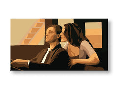Поп арт слика со мотив TITANIC во беж-кафеаво нијанси | Рачно насликана POP Art слика TITANIC, љубов и филмски свет – преглед