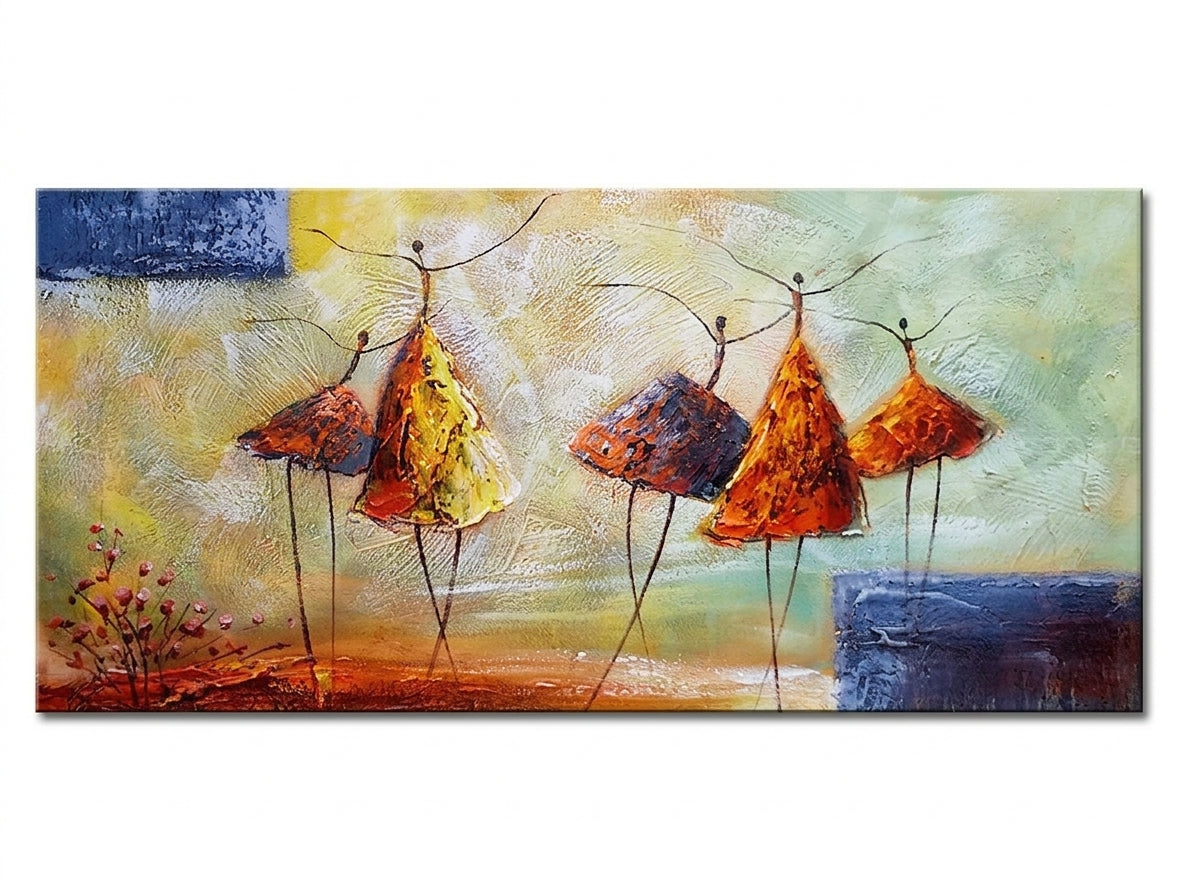 Рачно насликана ѕидна слика DANCERS 40 x 80 cm