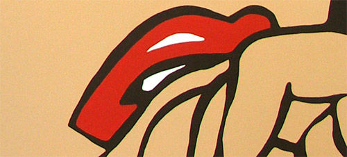 Рачно насликана слика на платно со мотив LICHTENSTEIN, коса во жолто-црно нијанси, меланхолична атмосфера, поп култура | Рачно насликана POP Art слика LICHTENSTEIN – производ, поглед 3