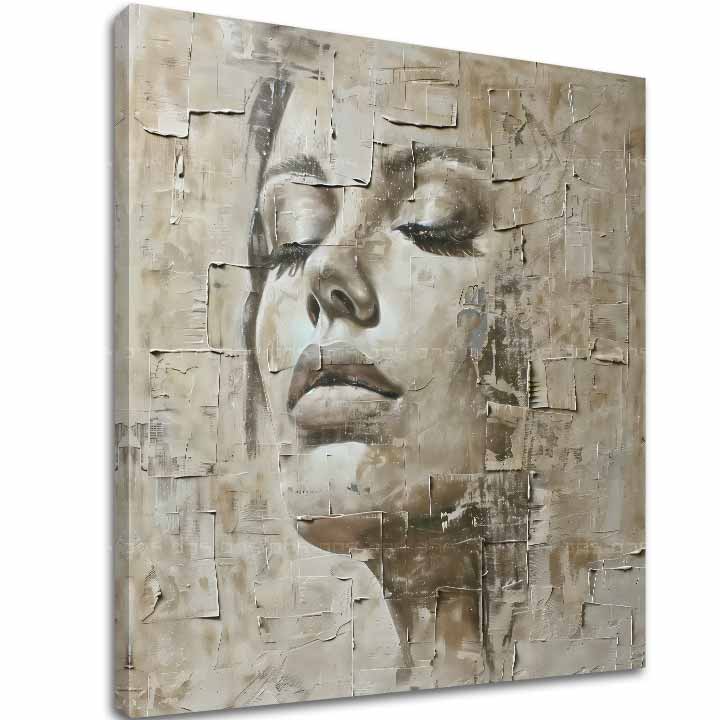 Сет Mystická žena – Божица на мирот, 3D gallery-wrap платно рачно доработено со акрилни детали