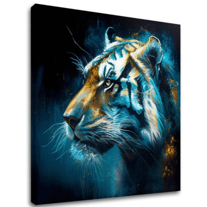 Сет Wild Kingdom – Слика „Духот на тигарот“, 3D gallery-wrap платно рачно доработено со акрилни бои.