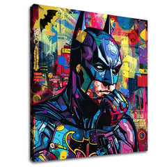 Модерна слика на платно со мотив Batman: Grafická ikona, енергична атмосфера, поп култура | Слика Batman: Grafická ikona – главна