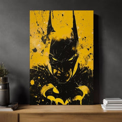 Модерна слика на платно со мотив Dark Knight na платно, маска во црно-бело нијанси, интензивна атмосфера | Слика Dark Knight na платно – производ, поглед 2