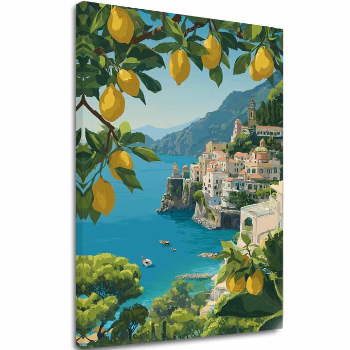 Слика на платно Pobrežie Amalfi - Letná Atmosféra