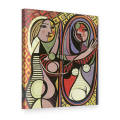 Слика на платно Девојка пред огледало – Пабло Пикасо, 3Д приказ