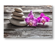 Класична слика на платно со мотив FENG SHUI во виолетово-сиво нијанси, мирна атмосфера, природа, погоден за дневна соба | Слика на платно FENG SHUI_060-11 – главна