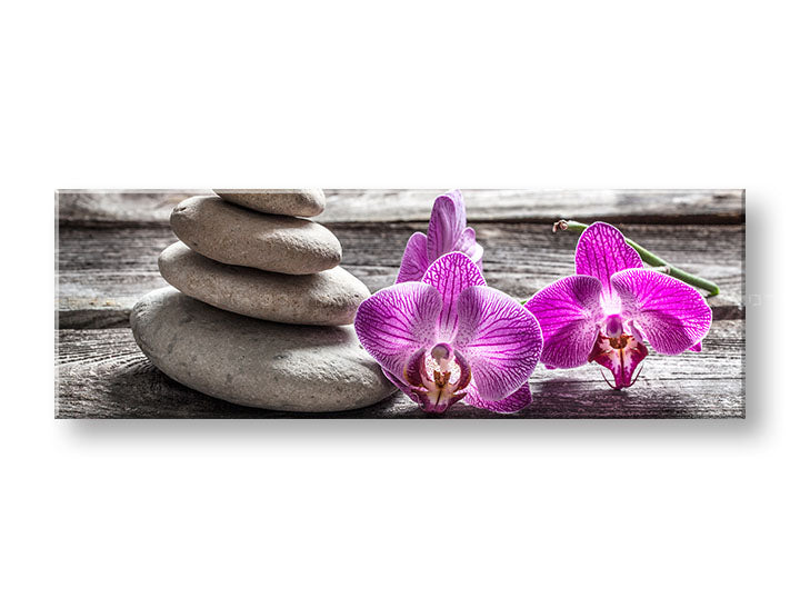 Рустикална слика на платно со мотив FENG SHUI во виолетово-сиво нијанси, мирна атмосфера, природа, погоден за дневна соба | Слика на платно FENG SHUI_060-13 – главна