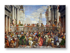 Поп арт слика на платно со мотив Paolo Veronese - Svadba v Káne Galilejskej во сино-зелено нијанси, свечена атмосфера, погоден за кујна – производ, поглед 2