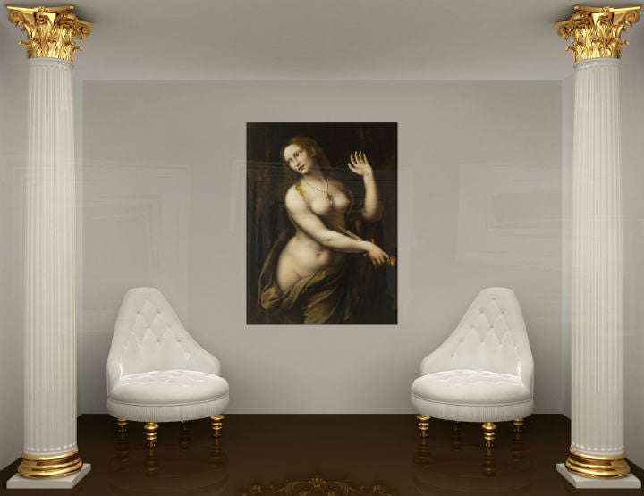 Слика на платно REPRODUKCIA – Leonardo da Vinci - слика на платно закачена во ентериер на модерна дневна соба, елегантна ѕидна декорација