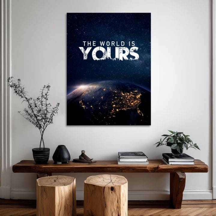 Слика на платно The World Is Yours - Inšpiratívna Декорација - слика 2
