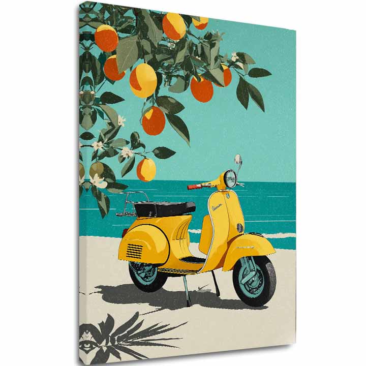 Слика на платно Vespa v Taliansku - Retro Ulička - главна слика