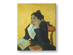 Винтиџ слика на платно со мотив Vincent van Gogh - Arlesanka во кафеаво-зелено нијанси, самотија, погоден за работна соба | Слика на платно Vincent van Gogh - Arlesanka – производ, поглед 2