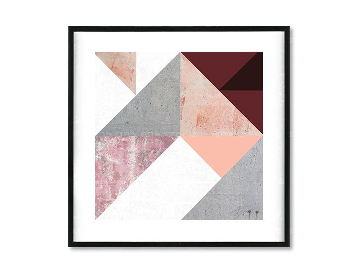 Модерна слика на платно со мотив Geometric Spirit, природа во бело-розово нијанси, мирна атмосфера, погоден за дневна соба | Постер за ѕид Geometric Spirit – главна