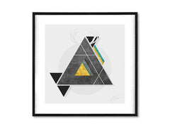 Геометриска слика со мотив Instant Abstraction во бело-сиво нијанси | Постер за ѕид Instant Abstraction, природа – преглед