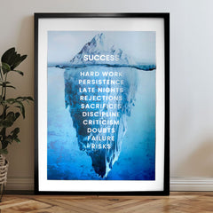 Модерна слика на платно во сребрено нијанси | Постер за ѕид s EXTRA efektom - Iceberg of Success, ѕидна декорација – производ