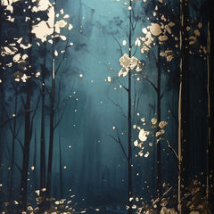 Модерна слика на платно со мотив дрвја, шума, природа и тајна | Постер за ѕид s EXTRA efektom - Mystic Trees – производ, поглед 2