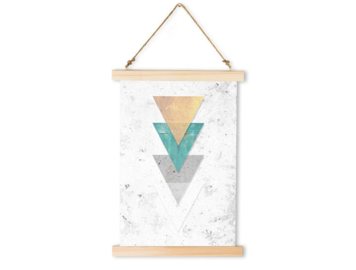 Геометриска слика со мотив Trancendental Elegance, природа во бело-сино нијанси | Висечко платно за ѕид Trancendental Elegance – преглед