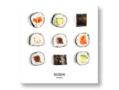 Индустриска слика на платно со мотив SUSHI, природа во бело-црно нијанси, погоден за кујна | Слика за ѕид SUSHI_067-12 – главна