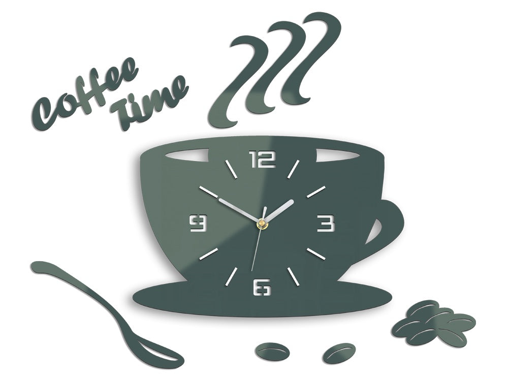 Модерен ѕиден часовник COFFE TIME 3D GRAY gray - главна слика