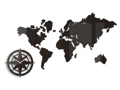 Модерен ѕиден часовник WORLD MAP WENGE wenge - главна слика