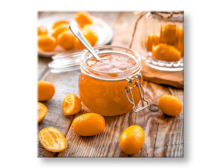 Класична слика на платно со мотив OVOCIE во портокалово-златно нијанси, пријатна атмосфера, погоден за кујна | Слика за ѕид OVOCIE_077-12 – главна
