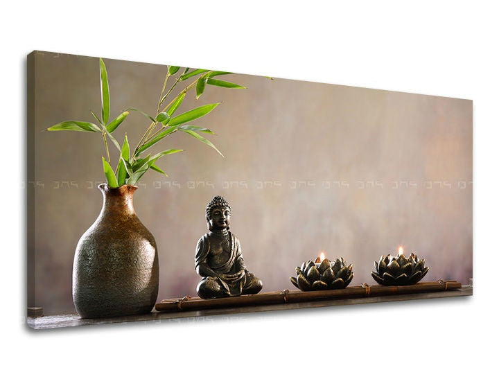 Индустриска слика на платно со мотив ПАНОРАМА FENG SHUI, фенг шуи, пејзаж, природа во сиво нијанси, мирна атмосфера, внатрешен мир и природа – главна