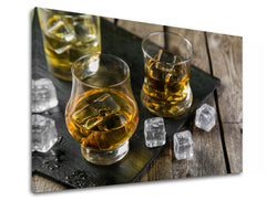 Класична слика на платно со мотив DRINK S LADOM во златно-црно нијанси, софистицирана атмосфера, луксузен впечаток, погоден за кујна | Слика за ѕид DRINK S LADOM_068-11 – производ